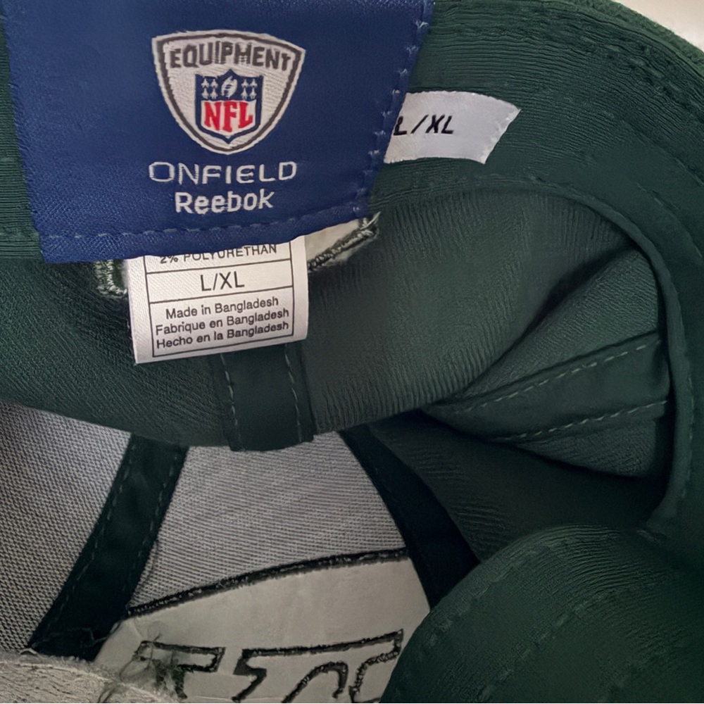 New NFL Reebok Football NY Jets Baseball Cap Green Fitted Sideline Headwear L/XL - Picture 14 of 16